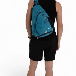 Waterfly Teal and Black Sling Crossbody Bag Unisex Water 💦 Resistant